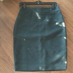 Ann Taylor Factory green tweed skirt